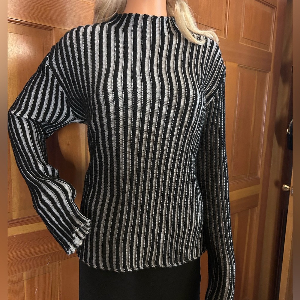 Slim Ribbed Stripe Sweater. - Picture 8 of 16